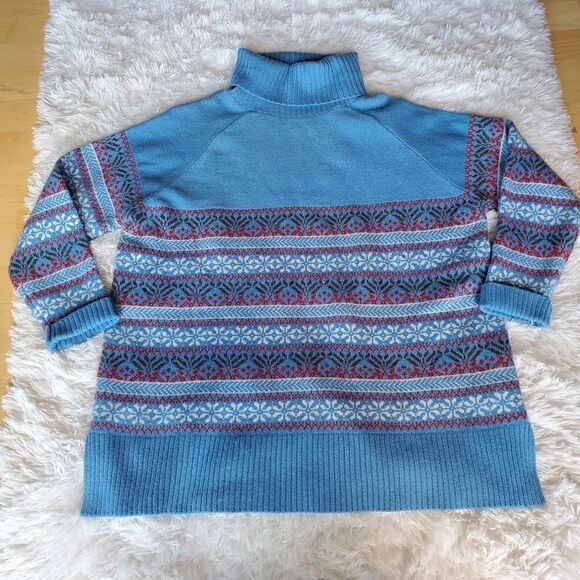 Woollovers 100% Merino Wool Christmas Knit Jumpers Sweater Size Large Cottage - Picture 3 of 8